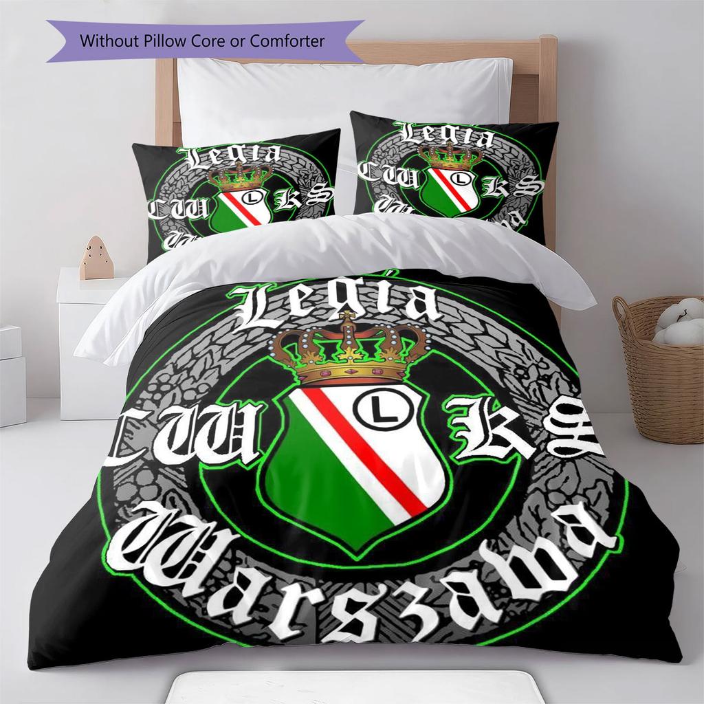 Legia Warszawa Pattern Bedding,Quilt Set Quilt Cover Pillowcase Home Birthday Gift(1 * duvet cover + 2 * pillowcase, without core)