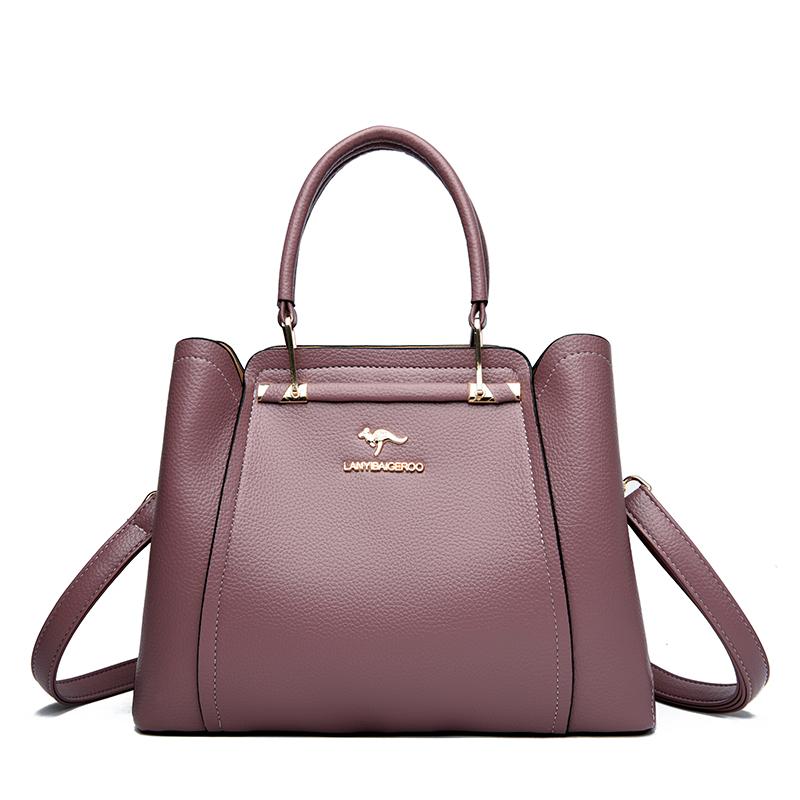 Luksus håndvesker i mykt skinn Damevesker Designer 3-lags skulder-crossbody-pose Dame Stor kapasitet Shopping Messenger Tote