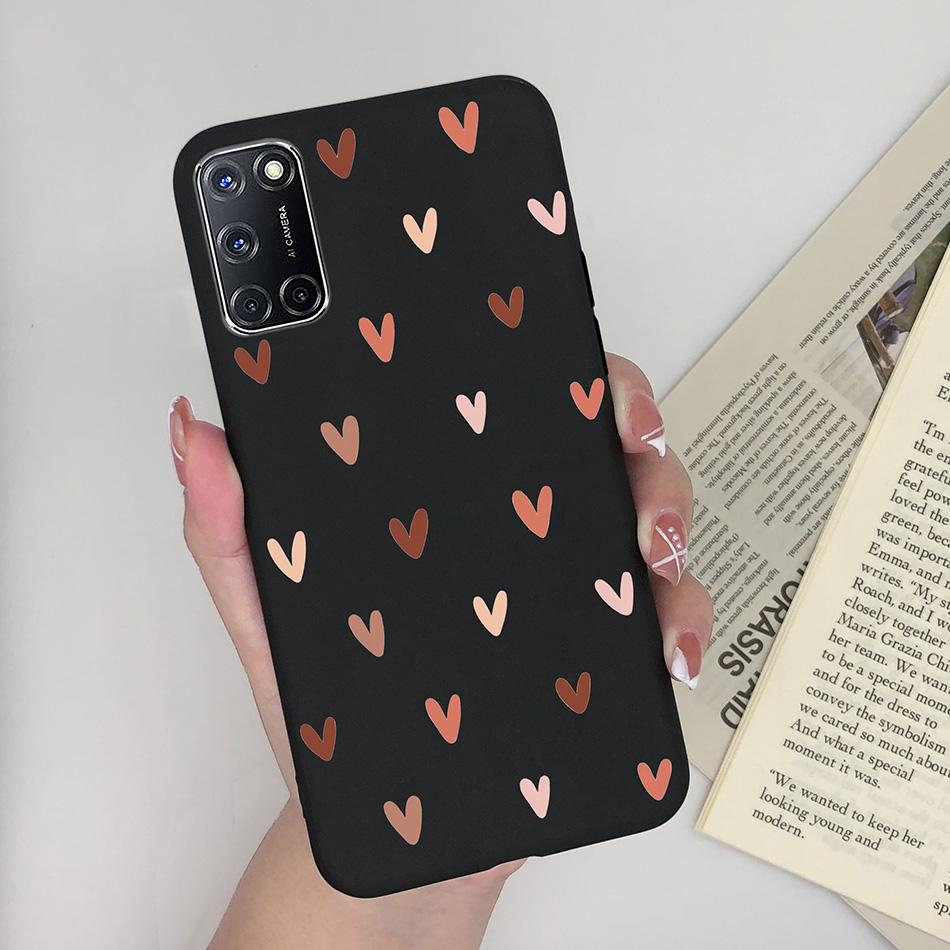 For Oppo A52 A72 A92 Case Cartoon Silicone Coque Heart Painted Cover For Oppo A72 A52 A 52 A 72 A 92 OppoA52 OppoA92 Phone Case