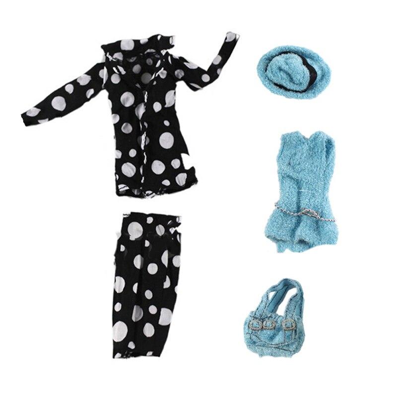 

Модная кукольная одежда для куклы Барби, комплект одежды, шляпа, пальто, жилет, шорты, сумочка, 1/6, аксессуары для кукол Барби, одежда разноцветный