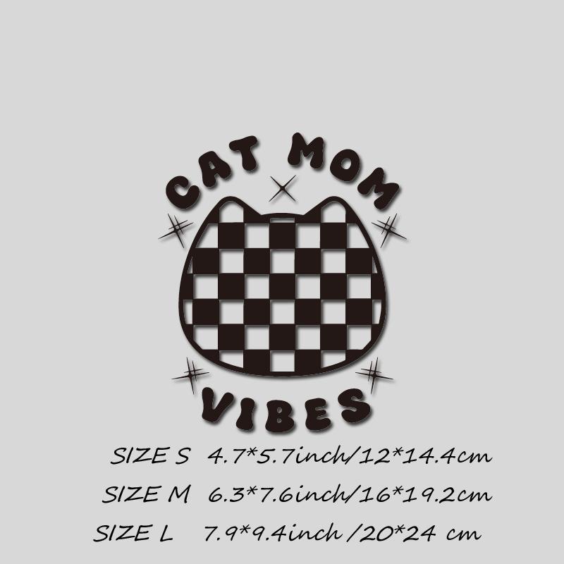 High-Quality Waterproof 'CAT MOM VIBES' Car Decorative Sticker Adorable Personality Auto Decal