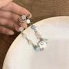 Milk Blue Cloud~ Handmade Beaded Bracelet Women's Tide Niche Design Smiley Face Bracelet Sweet and Cute Jewelry Versatile