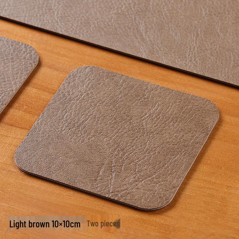 Chinese Style High-End Retro Leather Non-Slip Coaster for Water, Whiskey, and Tea Cups.