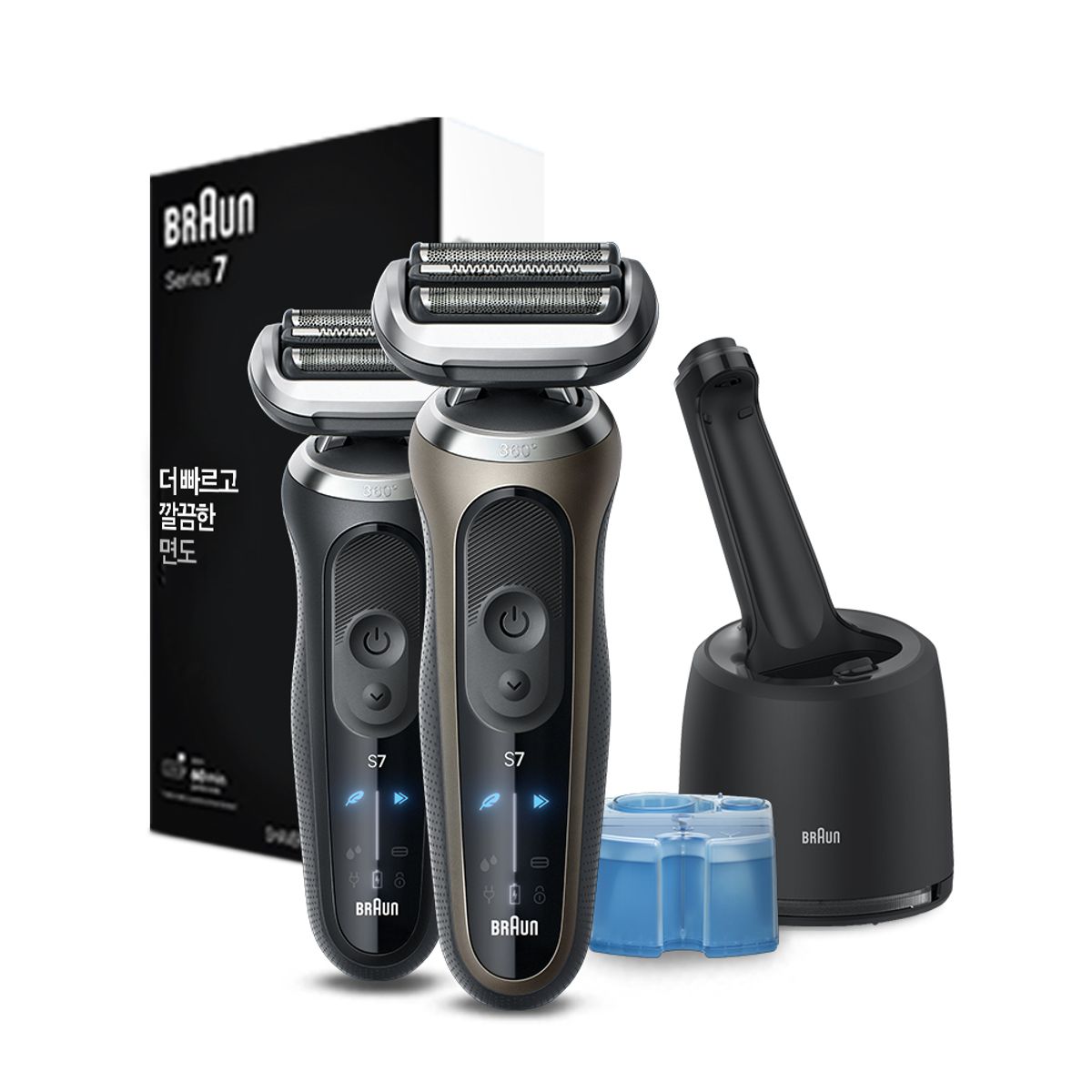 Electric Shaver Series 7 with Cleaning and Charging Station (Black/Champagne Gold) black