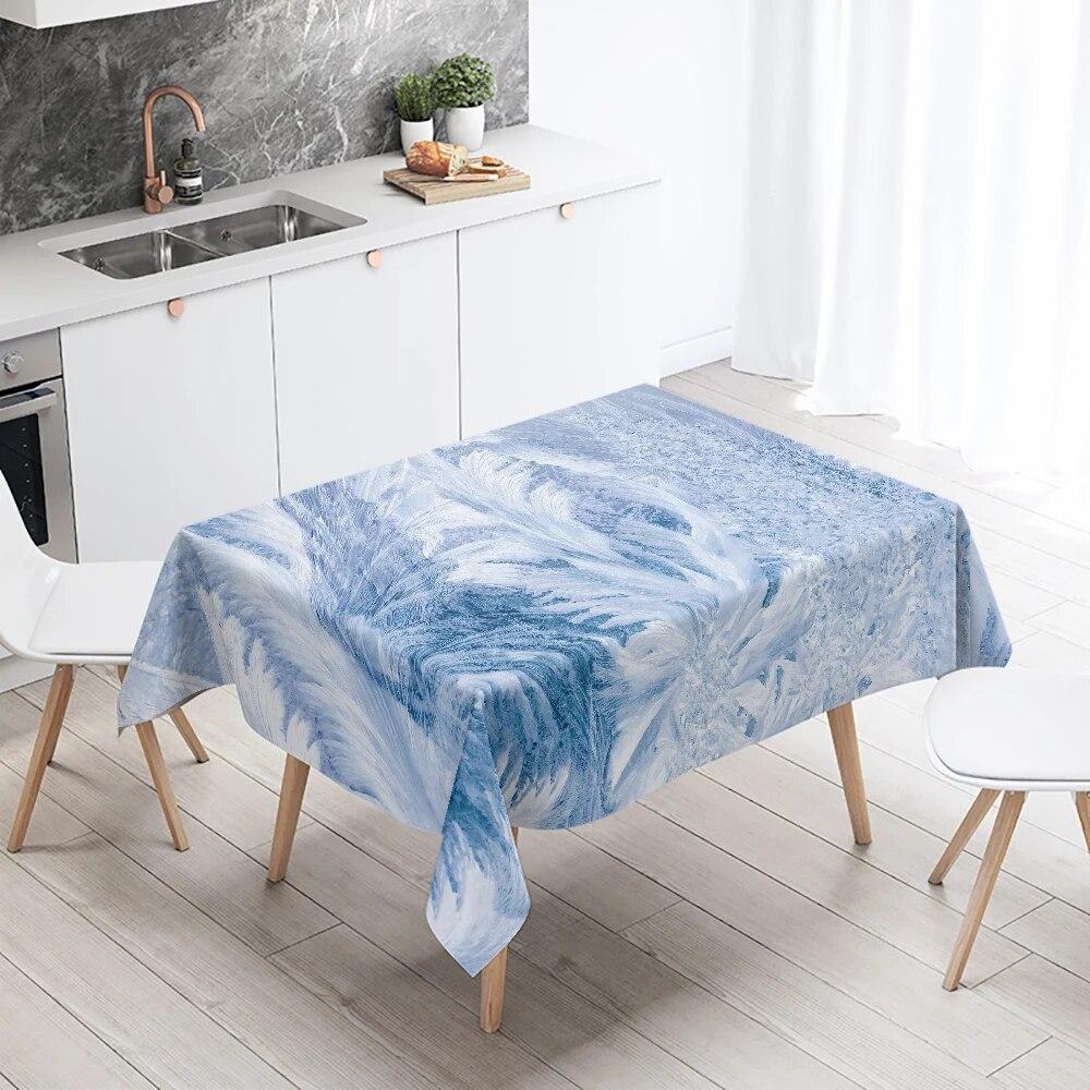 Snowflake Ice Tablecloth Wedding Party Restaurant Banquet Decoration Waterproof Rectangular  Home Table
