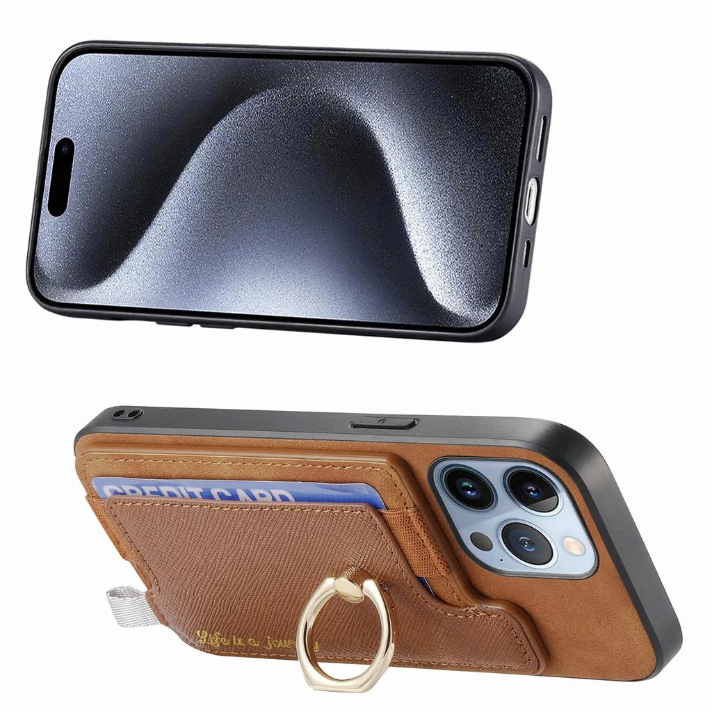 2 in 1 Detachable Magnetic Wallet Leather Ring Holder Case For iPhone 15 Pro Max 16 Plus 14 13 12 11 XR XS Se 2022 Stand Cover