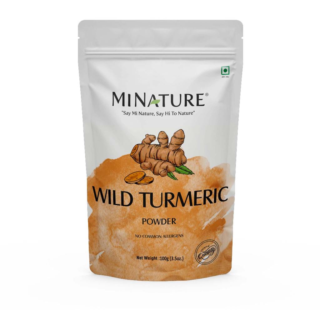 Mi Nature Wild Turmeric Powder | Kasturi Manjal(Jungli Haldi/Amba Haldi) Powder | Dark Spot, Pigmentation,Tan Removal| Naturally Refreshed Even S