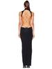 IAMGIA Spiderweb Bow Black Hollow-Out Sexy Slit Dress