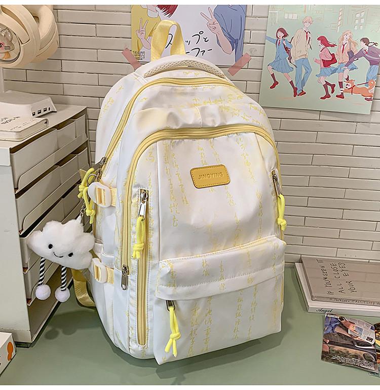 Art Backpack Student With Ink And Wash Print Designs For Teens Daily School Use