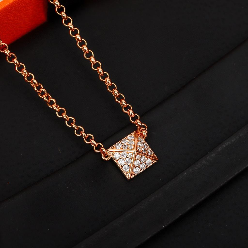 Cel mai recent Colier Clasic Hot Brand pentru Femei Bijuterii de Lux Pentru Femei Pandantiv Designer Diamant Complet Colier Lanț Argint Pur 925