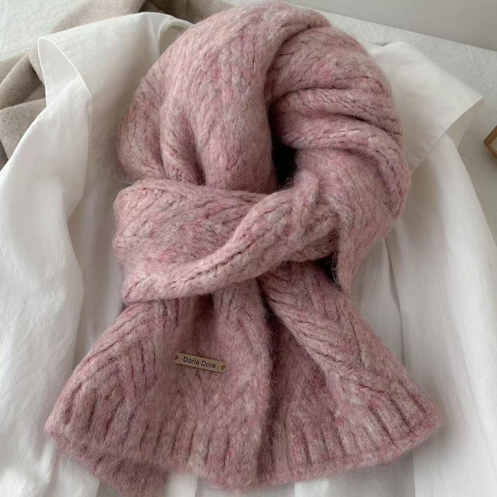 Women's Winter Wool-Blend Knitted Scarf - High-End Alpaca Neck Warmer for Couples