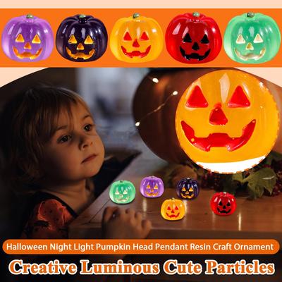 Halloween Nachtlicht Kürbiskopf Anhänger Harzhandwerk Ornament Desktop Autodekoration