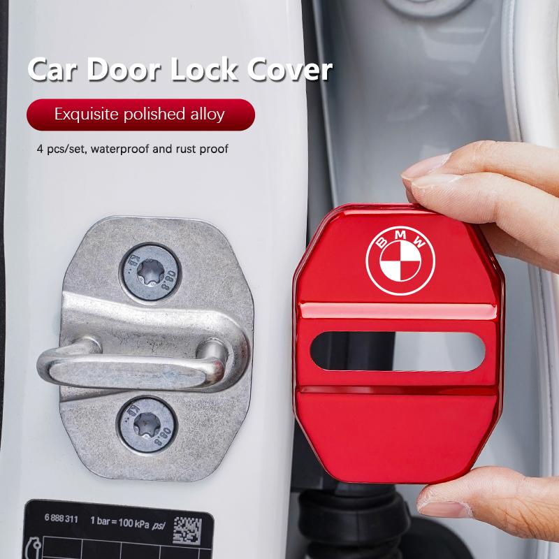 4pcs Car Door Lock Protection Cover Titanium Alloy Cap For BMW E46 E90 E60 F30 F10 E39 E36 F20 G20 G30 E92 E87 E91 X5 E70 F11 X3 CU4