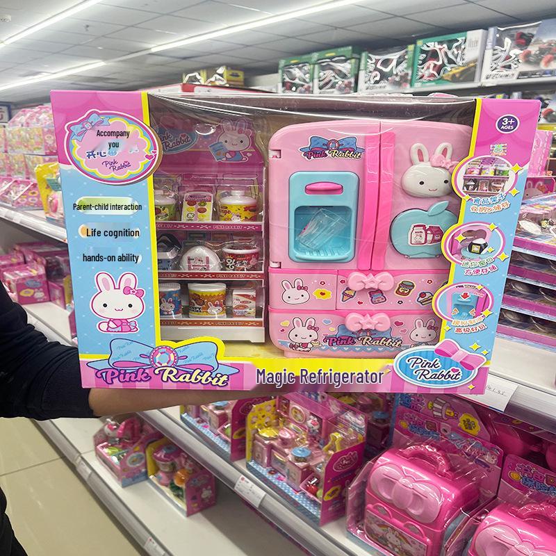 Růžový králíček Mini toaletní stolek a zmrzlinárna Hrací set pro dívky
