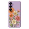 For Samsung Galaxy S25 Case Beautiful Flowers Pattern Printing Straight Edge TPU Phone Back Cover