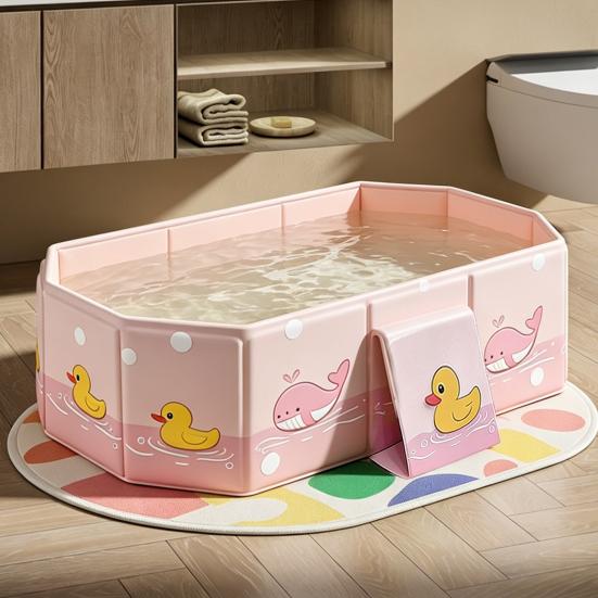 Składana wanienka dla dzieci Solidna wanienka PVC dla niemowląt z podniesionymi bokami Łatwa do czyszczenia Przenośna wanienka na baby shower