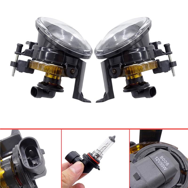 1 Pair Car Fog Lights Front Lower Bumper Daytime Running Driving Fog Lamp Fit for VW Touareg 2011-2014 Golf 6 2009-2013
