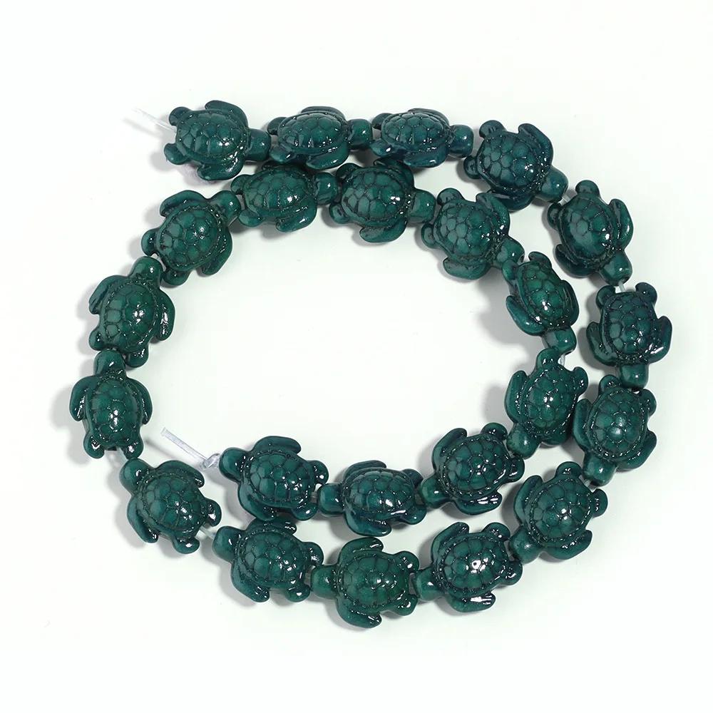 DW26 14x18mm Schildkrötenform Cartoon-Tierperlen Exquisite Steinperlen Schmuckherstellung DIY Armband Handgemachte Trend-Accessoires