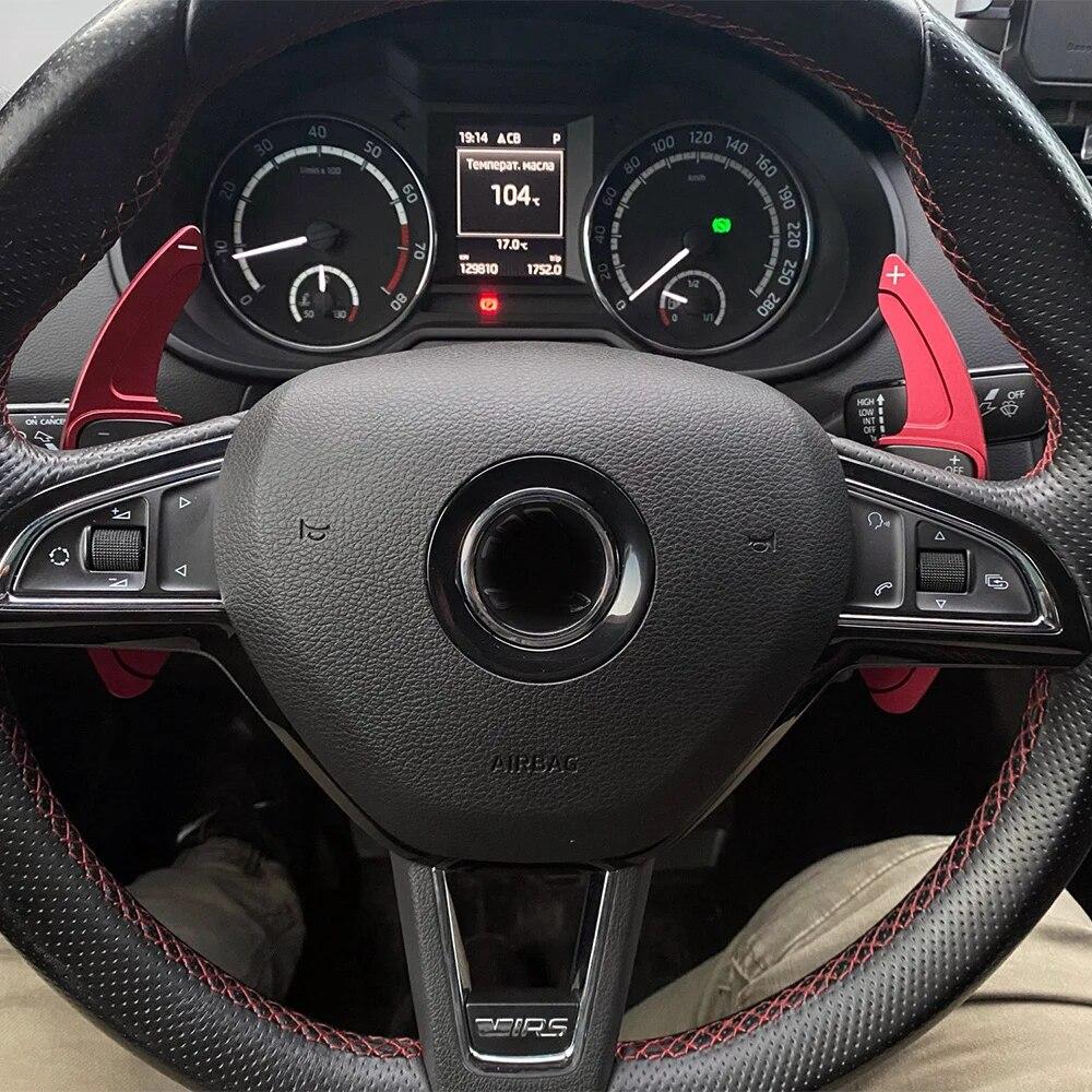 Auto Lenkrad Shifter Paddle DSG Verlängern Aufkleber Für Skoda Scala Monte Carlo Superb 3V Octavia 3 Kamiq Scout combi Sportline