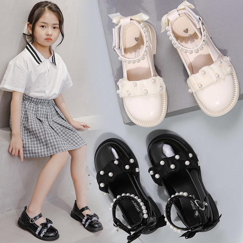 2025 New Korean-Style Girls' Leather Princess Shoes for Spring and Autumn - Soft Sole for Primary School Students