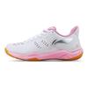 Li Ning Cool Shark Amorti Caoutchouc EVA Absorption des Chocs Respirant Résistant à l'Usure Antidérapant Coupe Basse Chaussures de Badminton Chaussures Femmes Rose Blanc AYAR034-2