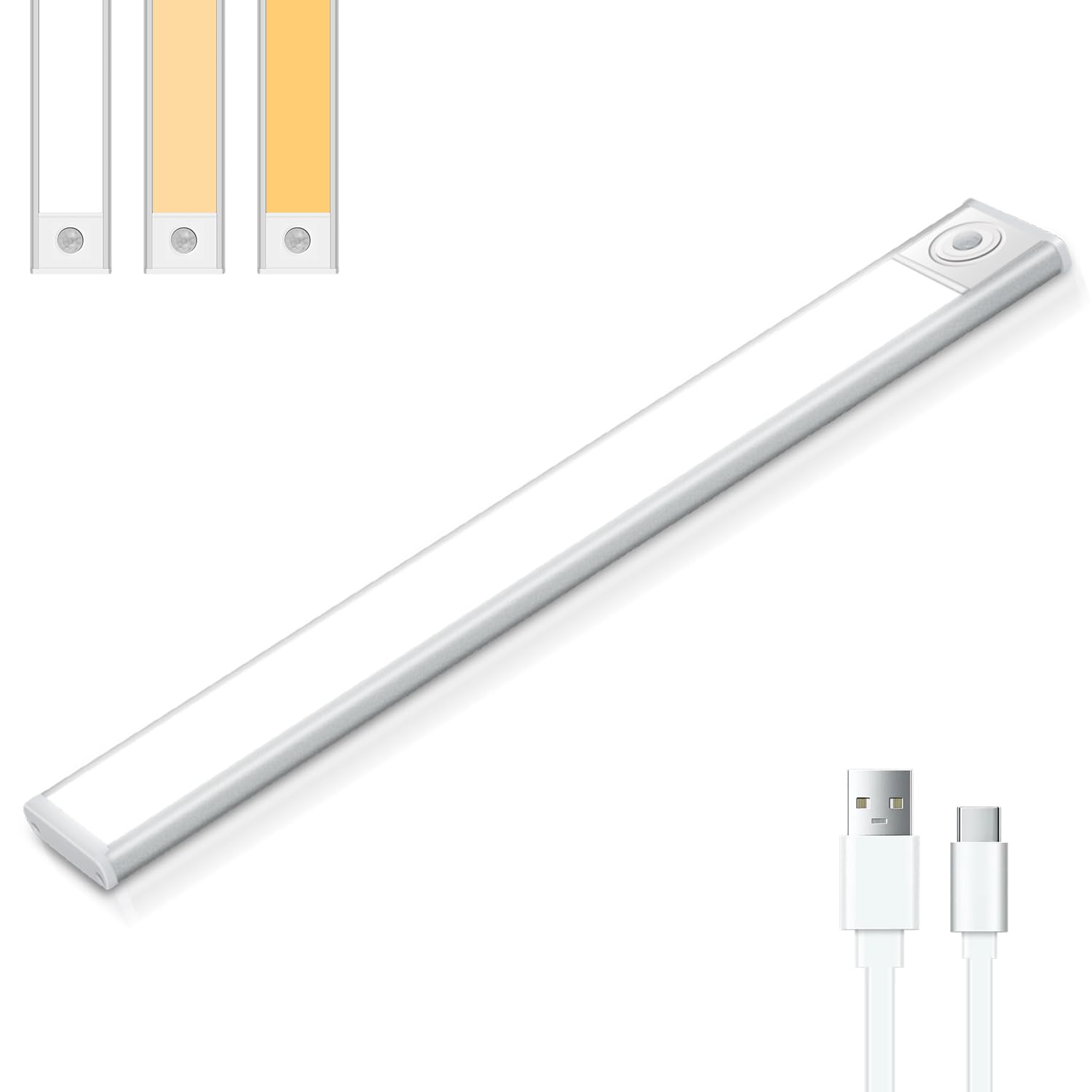 

Chuqisheji Motion Sensor Light, USB Rechargeable, LED Lighting, 3 Color Adjustable, Magnetic, Indoor, Kitchen Light, Wardrobe, Cupboard, Locker,