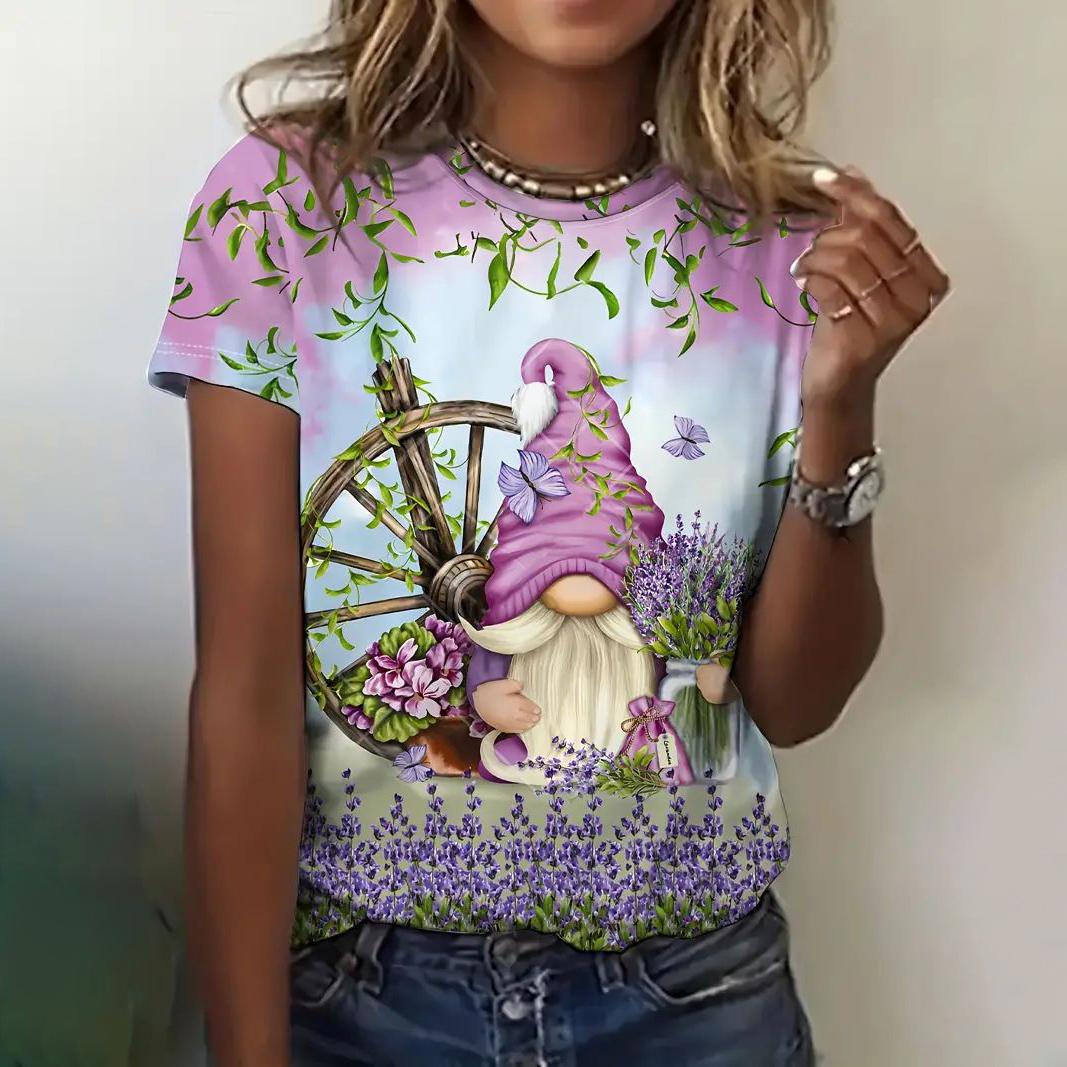 

Жіноча футболка на літо з мультяшним принтом, повсякденна, з коротким рукавом, футболки з кроликом, жіночий пуловер модного крою з V-подібним вирізом 3XL