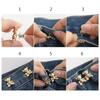 Cute Bear Button for Jeans Bear Clip for Pants Jean Buttons Pins for Loose Jeans No Sew and Adjustable Waist Buckles