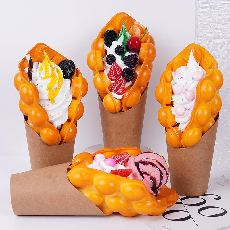 Espositore per Dolci alla Frutta con Waffle all'Uovo in Stile Hong Kong