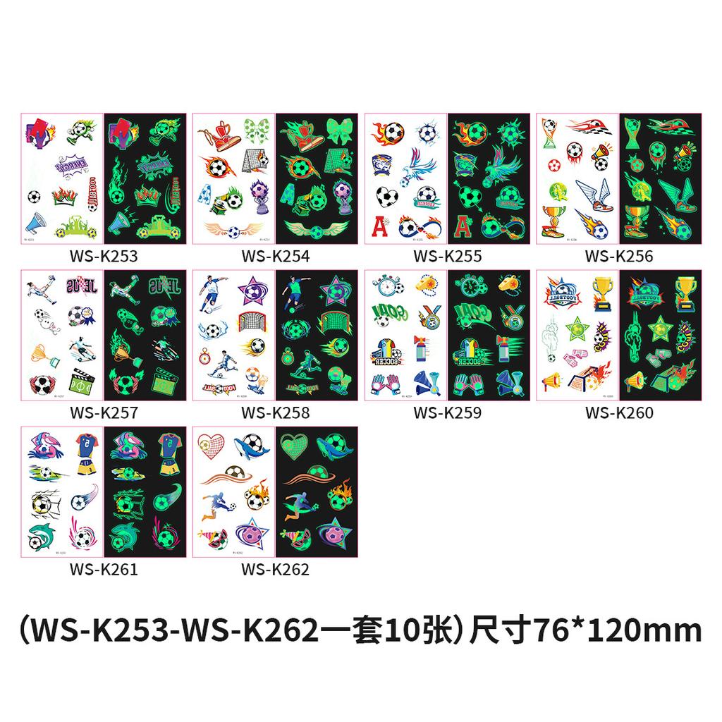 2026 New Luminous Football Tattoo Sticker World Cup Event Fan Club Carnival Party Face Sticker