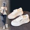 Casual Hollow Out Breathable Thick Bottom Little White Shoes 2024new Fashion Simple All-match Solid Color Woman Shoes Summertime