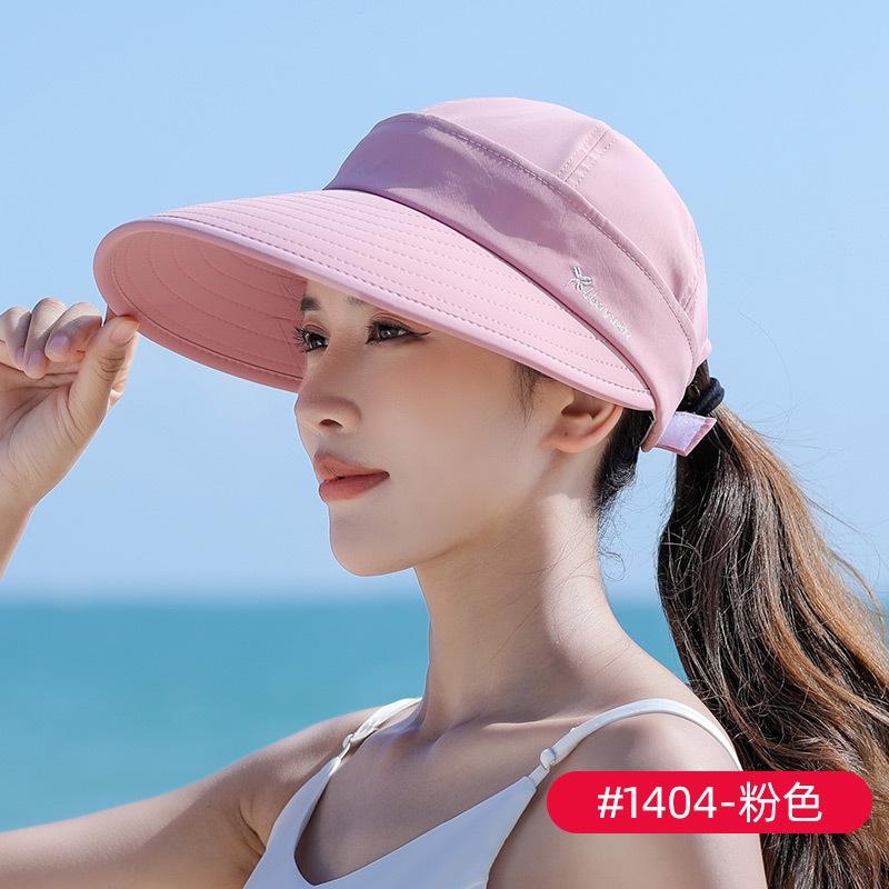 Chapéu de sol de verão feminino, boné de viajante com parte superior removível, boné esportivo para proteção solar, design de parte superior aberta respirável, chapéu de praia com proteção UV