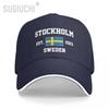 Baseball Cap Sweden EST Stockholm Capital Unisex Women Unisex Hip Hop Sandwich Caps Snapback Golf Hat Fishing