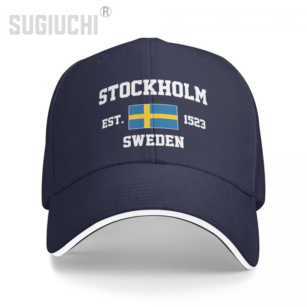 Baseball Cap Sweden EST Stockholm Capital Unisex Women Unisex Hip Hop Sandwich Caps Snapback Golf Hat Fishing