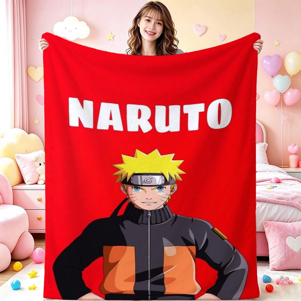 Naruto'S Ninja Way Anime Cartoon Flannel Blanket Skinfriendly Warm Fleece Blanket For Living Room Air Conditioner Room Home Party Decor Christmas Gift