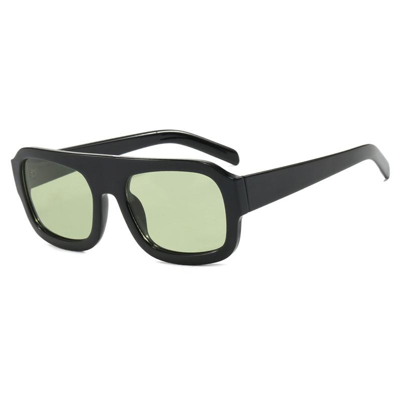 Luxury Square Sunglasses For Women New Vintage Thick Frame Leopard Orange Sun Glasses Female Fashion Polygon Flat Top Eyewear