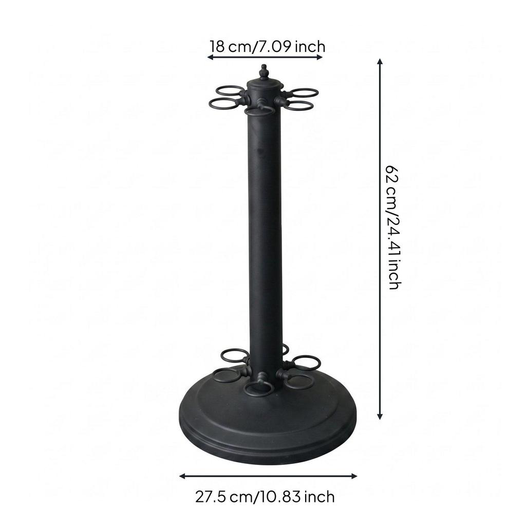 Upright Heavy Duty Billiard Cue Rack Metal 6 Slot Stand Pool Holder for
