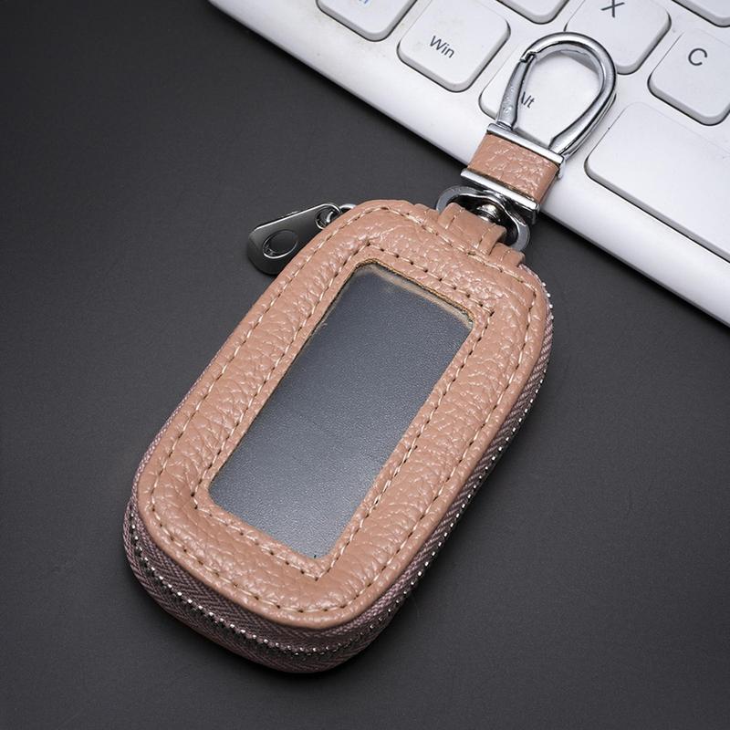 Schlüsselanhänger Tasche Reißverschluss Schlüsselhalter mit Metallhaken Auto Schlüsselanhänger Hülle Case PU Leder Auto Schlüsselanhänger Halter für Fernbedienung Schlüsselanhänger