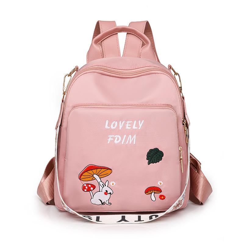 Large Capacity Backpack Women Printed Travel Backpack Embroidered Student Schoolbag