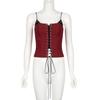 Color Block Lace-Up Slimming Camisole - Chic Pure Desire Top