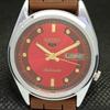 REFURBISHED VINTAGE SEIKO 5 AUTOMATIC JAPAN MENS D/D RED WATCH 593a-a311241-2