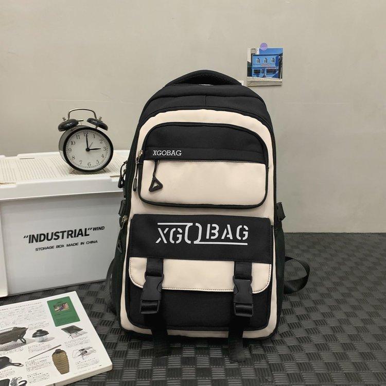 Schoolbag1011 New Large Capacity Casual Versatile Middle and High School Students Travel Lightweight Burden Reduction Ridge Backpack