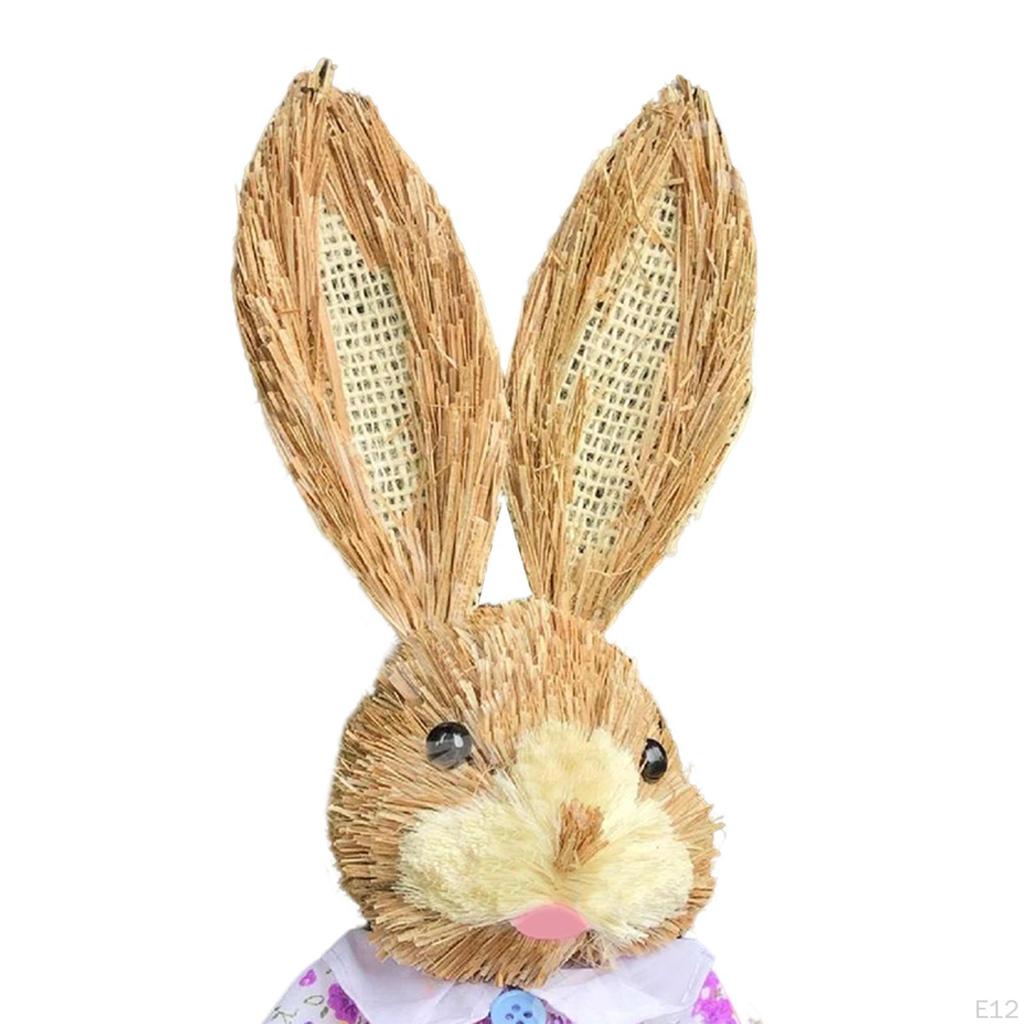 Bunny Figurine Artificial Animal Model Sculpture Doll Statue for Kitchen Easter Day Tabletop Party