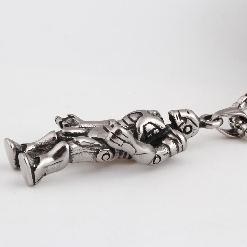 European and American Cyberpunk Style Hip-hop Versatile Deformable Robot Men's Titanium Steel Necklace Pendant