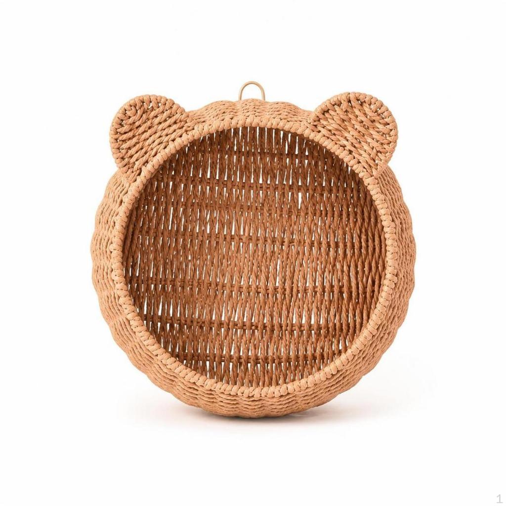 Woven Basket with FelineEars Handwoven CatEar Storage Decorative for Small Areas