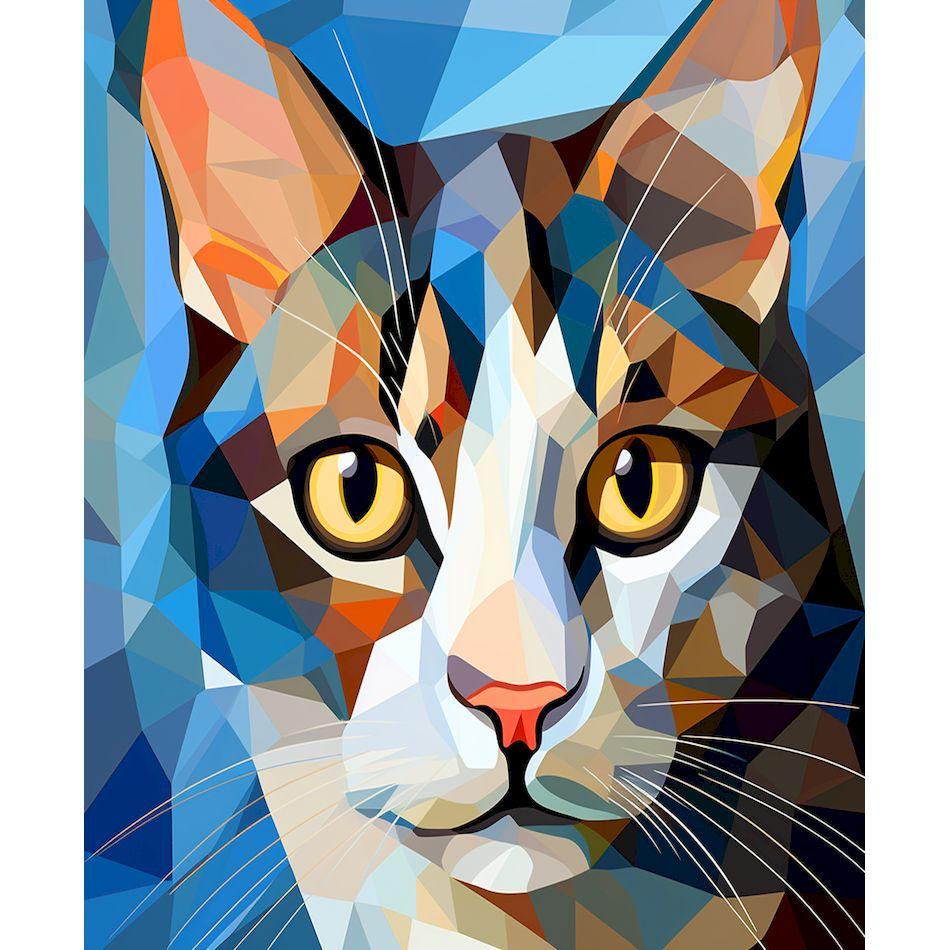 CHENISTORY Paint By Numbers Colorful Cat Animal Acrylic Drawing Canvas Wall Art Oil Painting By Numbers DIY Home Decoration