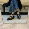 Fashion 2025 New Square Toe Heightened Inner Mary Jane Women's Shallow Mouth One Buckle Women's Shoes Versatile Flat Single Shoes
