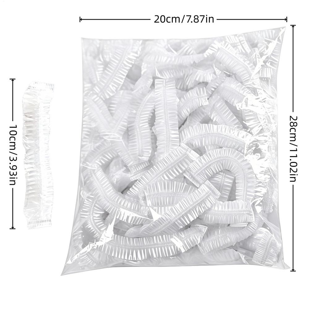 100 Pieces Clear Elastic Food Cover Plate Wrap Cling Bags Disposable Fresh Keeping Covers for Leftover Food Fruits Vegetables