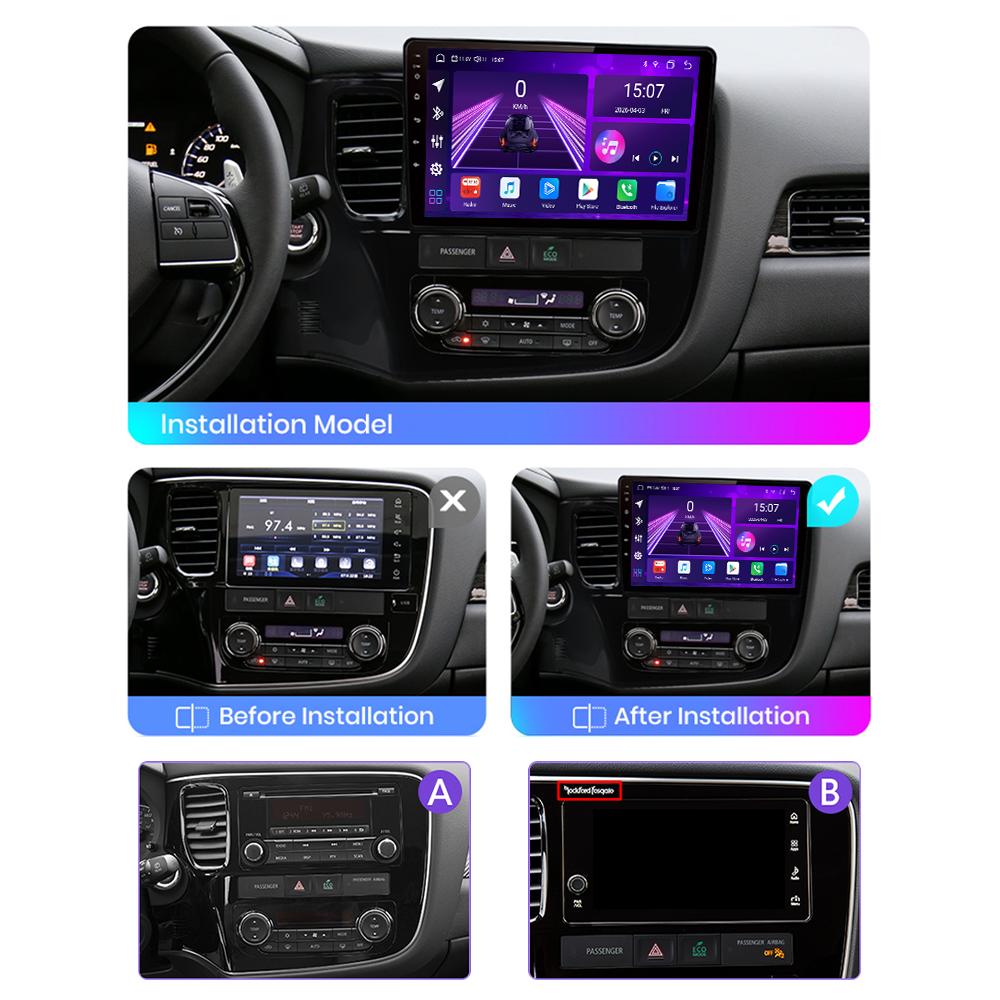 Android Car-Play Car Radio For Mitsubishi Outlander 3 2012-2019 Multimedia Player Head Unit Stereo GPS Navigation BT WIFI,8 CORE ,2+32GB