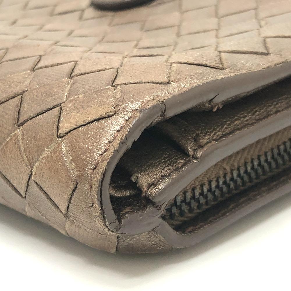 BOTTEGA VENETA Intrecciato Zip Around Wallet Folded wallet Leather Brown